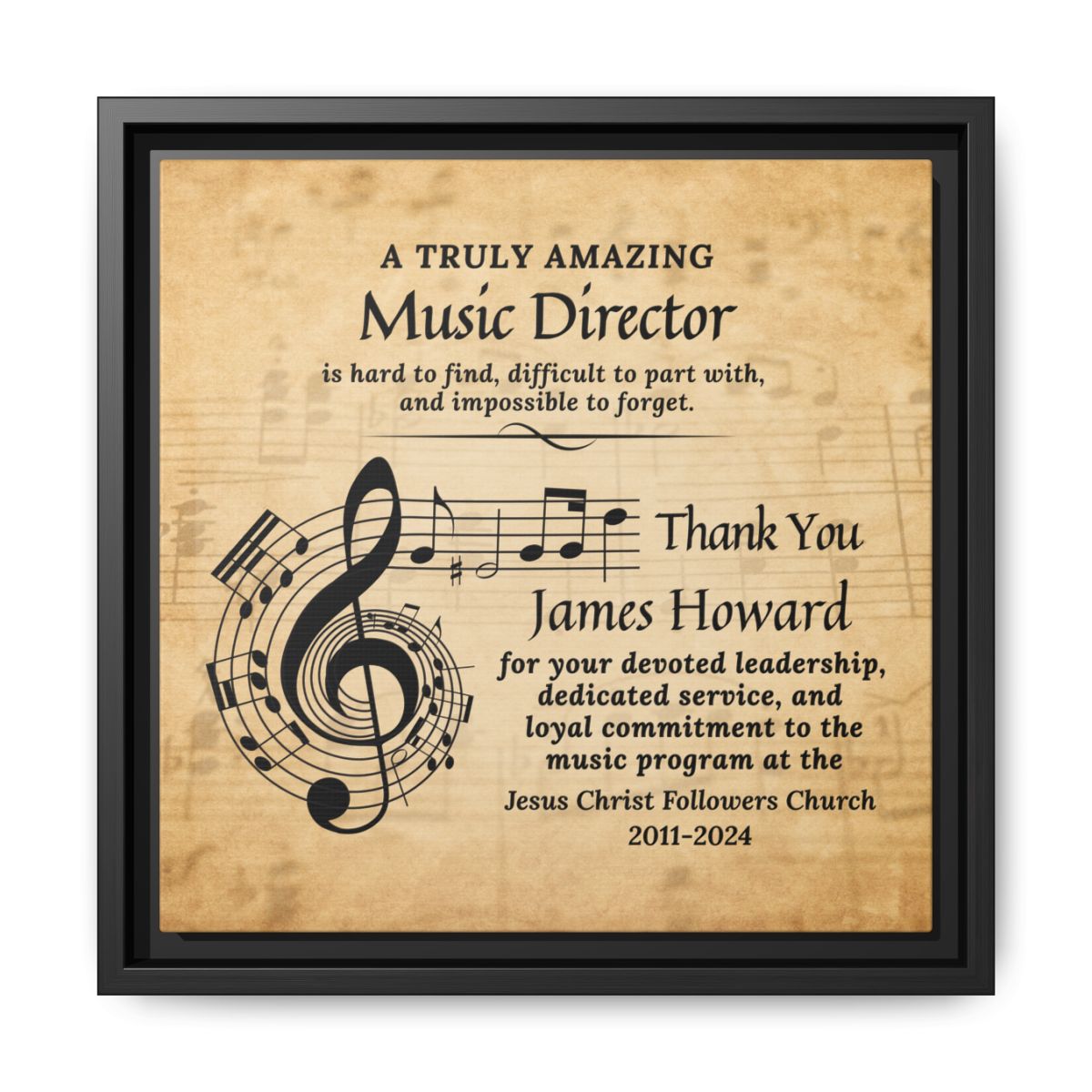 Wall Art Plaque For Music Director - Appreciation Gift