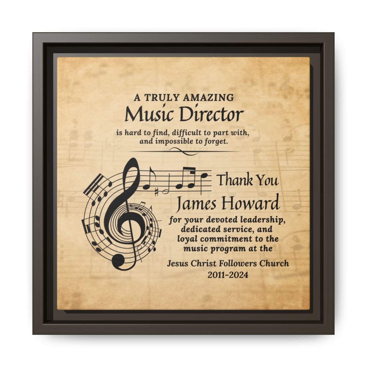 Wall Art Plaque For Music Director - Appreciation Gift