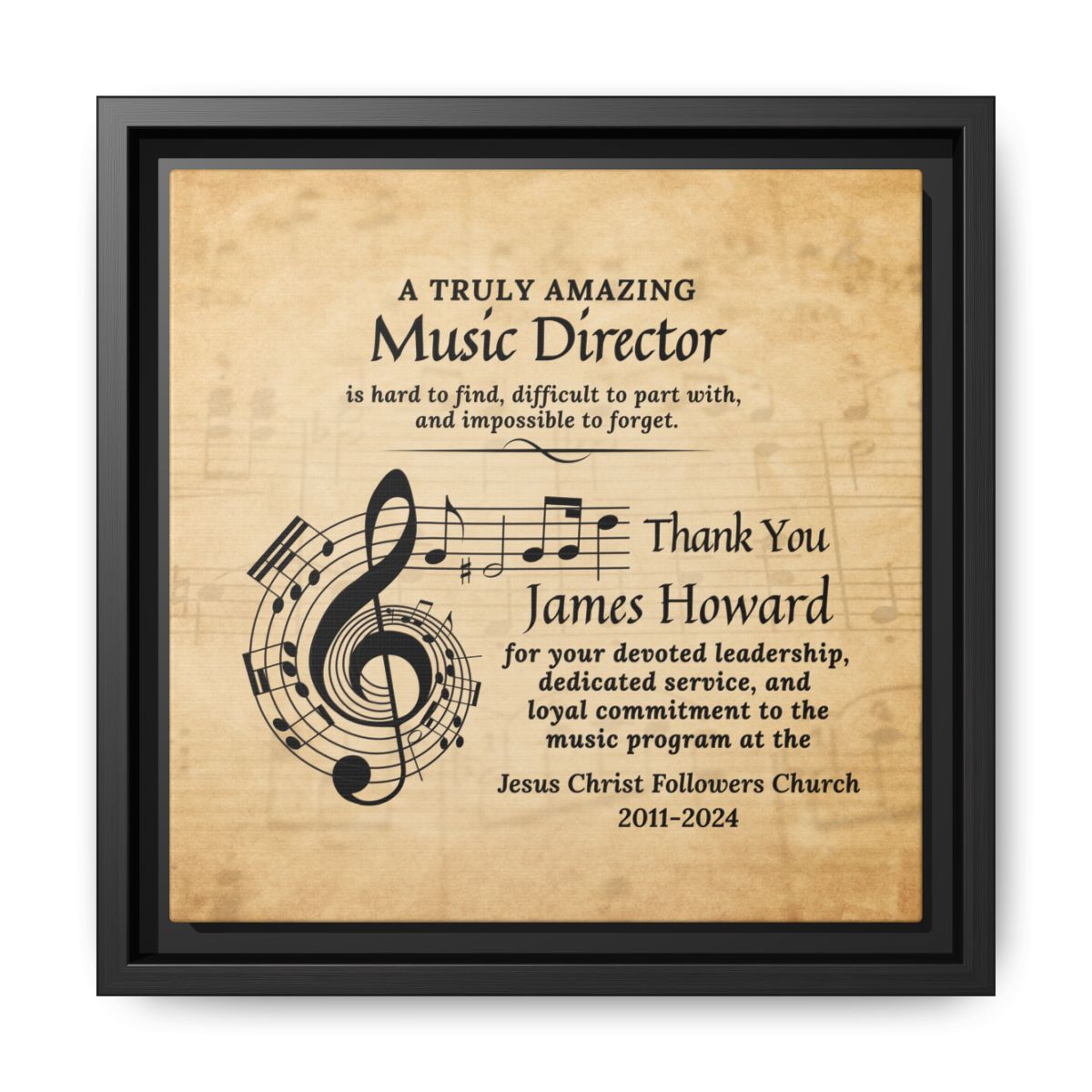 Wall Art Plaque For Music Director - Appreciation Gift