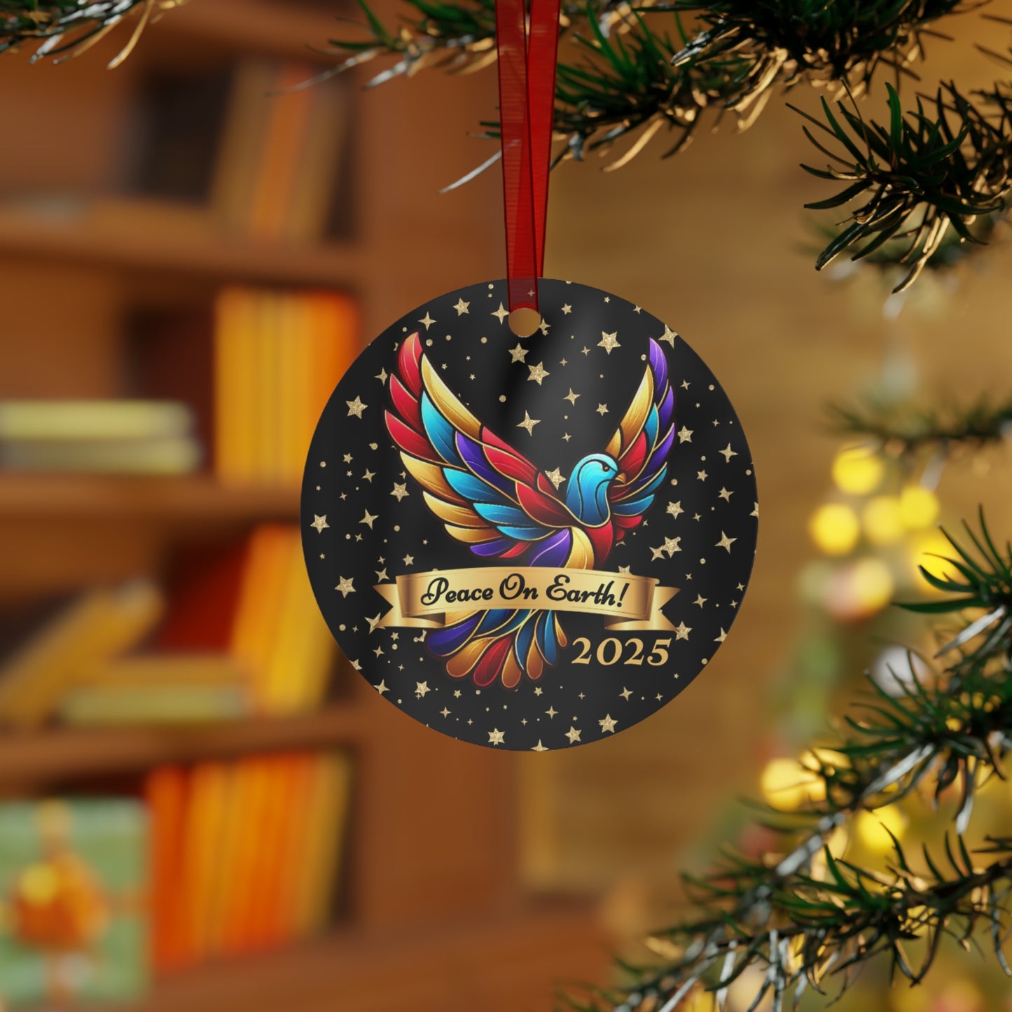 2025 Christmas Dove Metal Ornament – Peace on Earth
