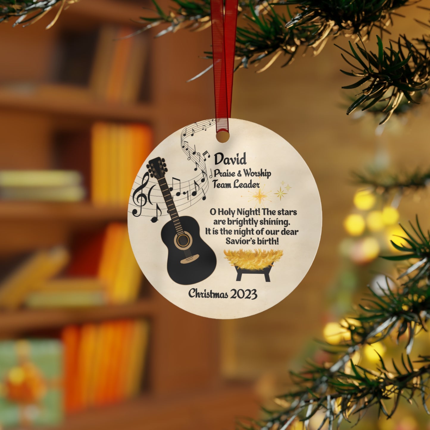 Praise and Worship Team Metal Christmas Ornament