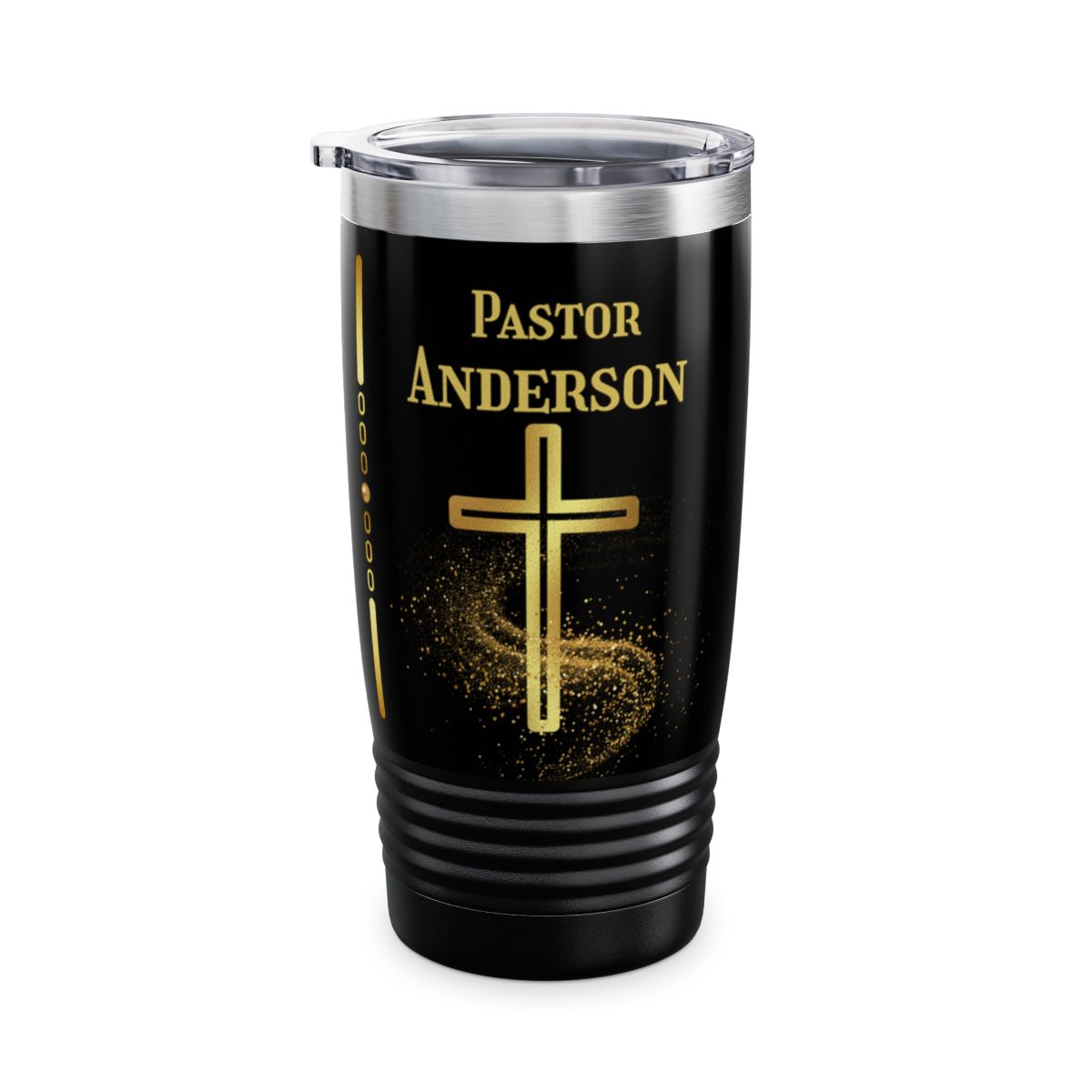 Personalized Pastor Ringneck Tumbler - Gold Cross