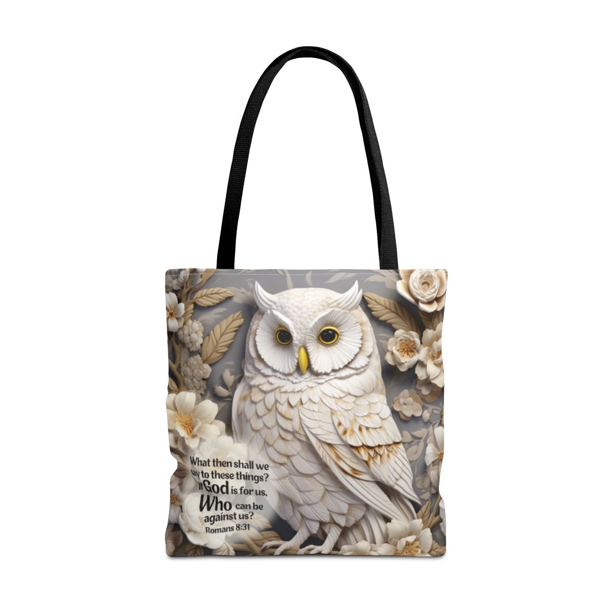 Bible Verse Tote Bag - 3D Owl Print