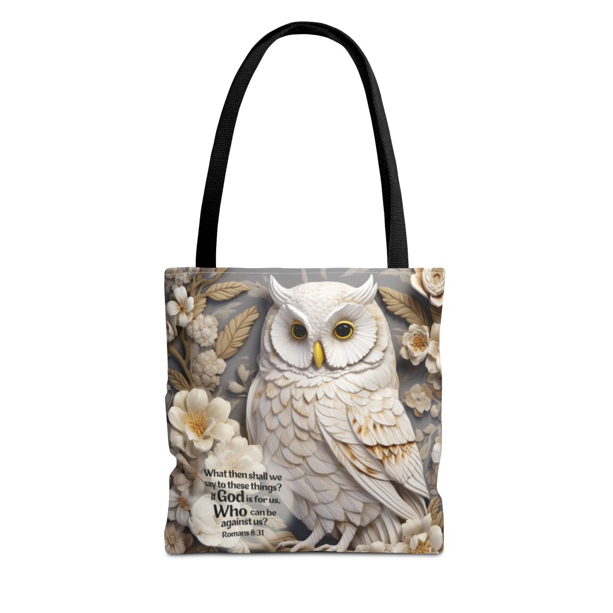 Bible Verse Tote Bag - 3D Owl Print