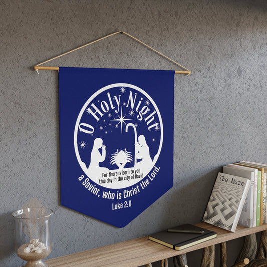 O Holy Night Christian Faith Christmas Decorative Pennant Wall Hanging