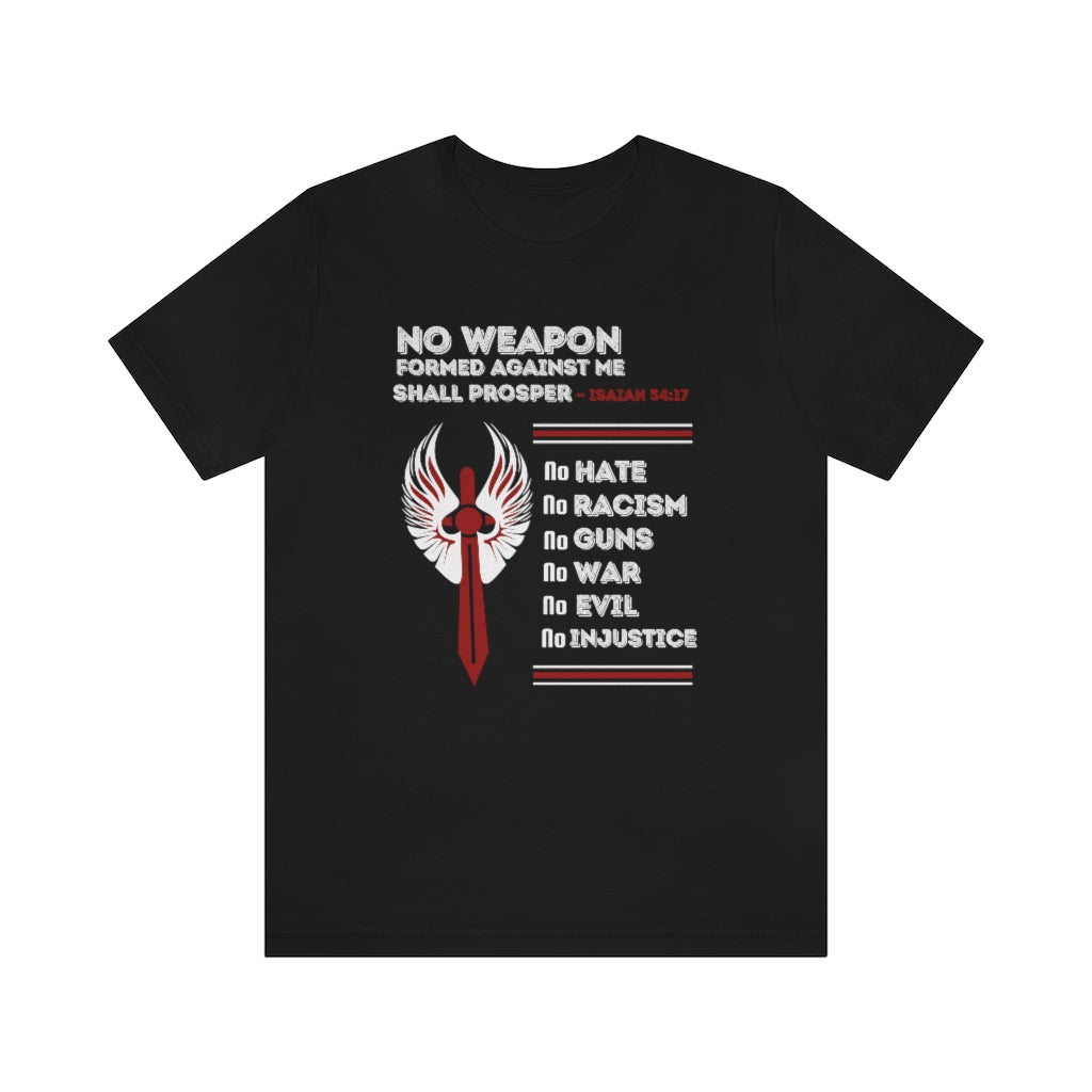 No Weapon Formed Against Me Bible Verse Tee