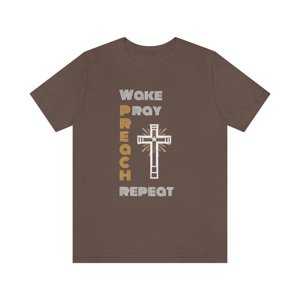 Wake Pray Preach Repeat T-shirt | Christian Tee For Men