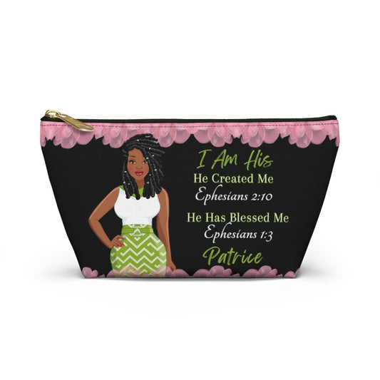 African American Woman Cosmetic Accessory Pouch - Bible Verses