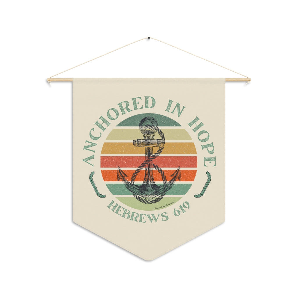 Hebrews 6:19 Anchored in Hope Sunset Christian Inspired Pennant Wall Decorative