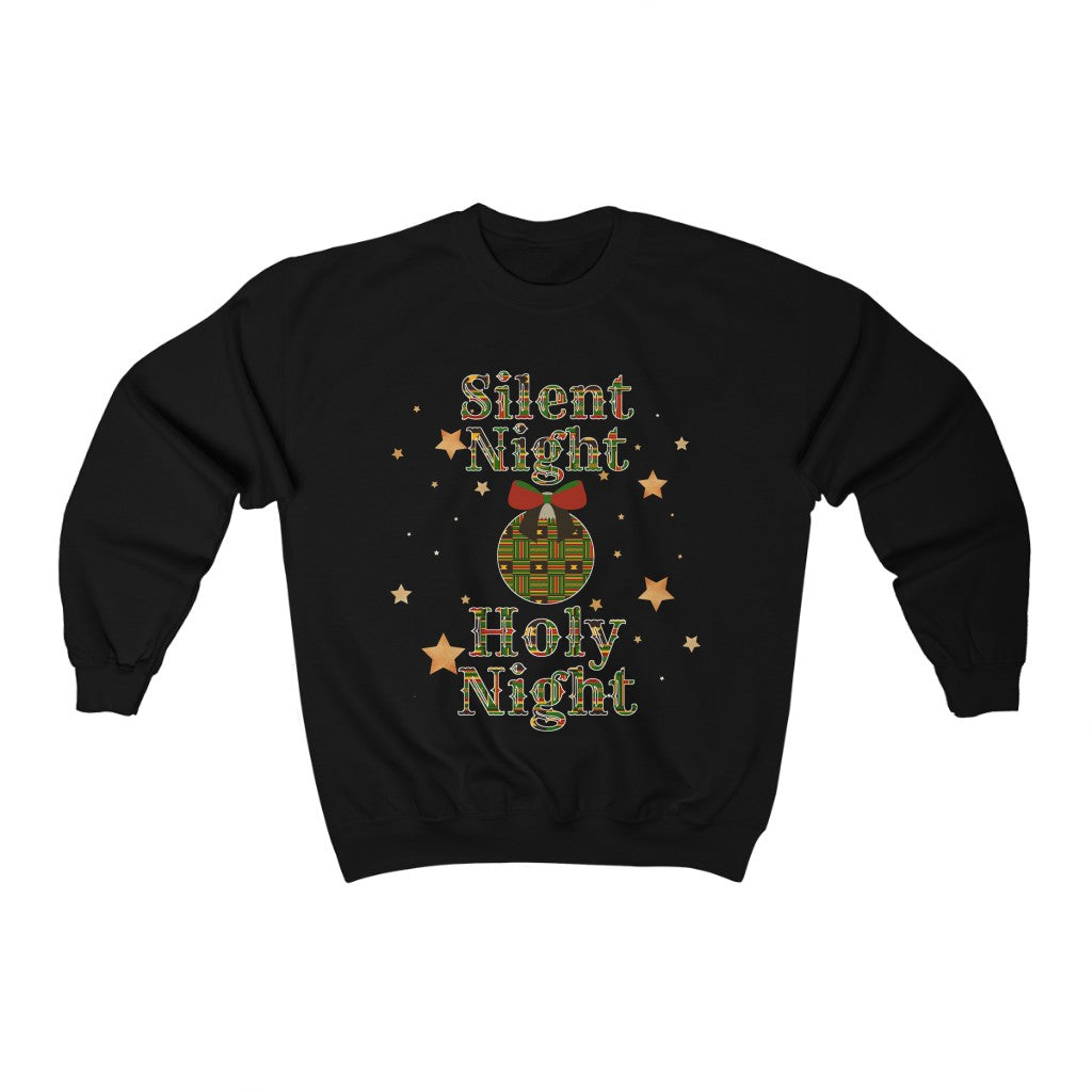 Silent Night Holy Night Sweatshirt With Kente Cloth Pattern