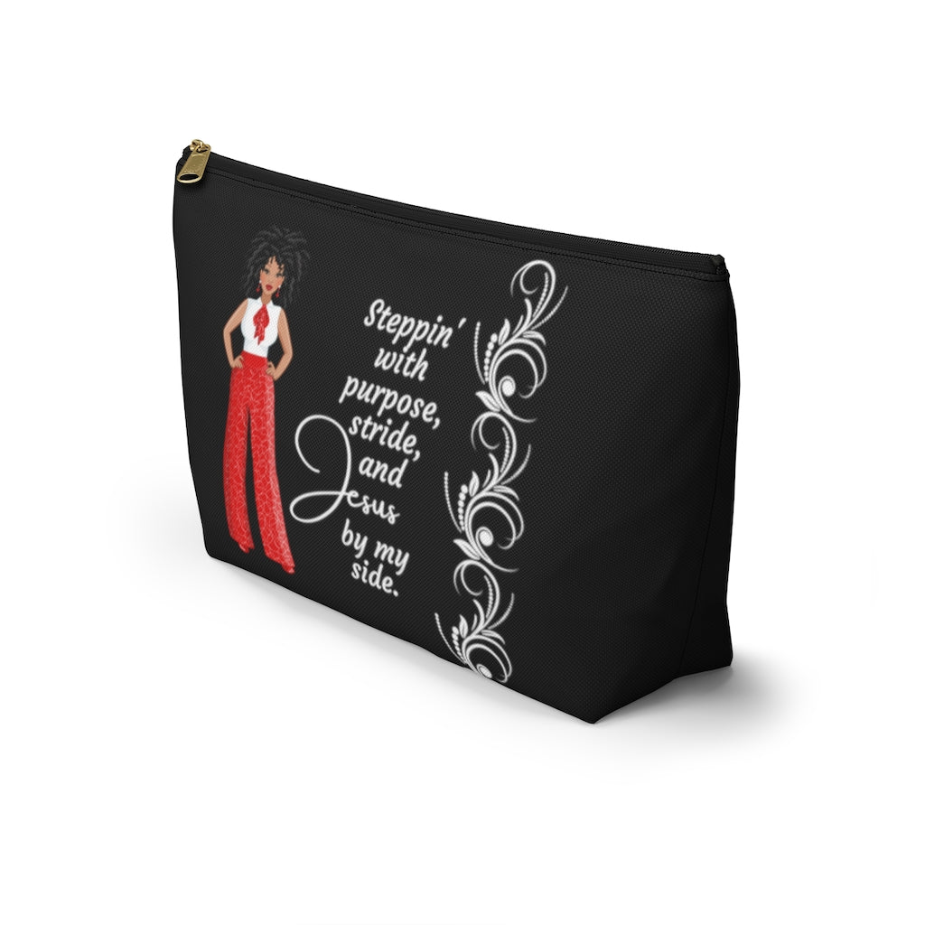 Steppin' With Purpose, Stride And Jesus Accessory Pouch and Cosmetic Bag