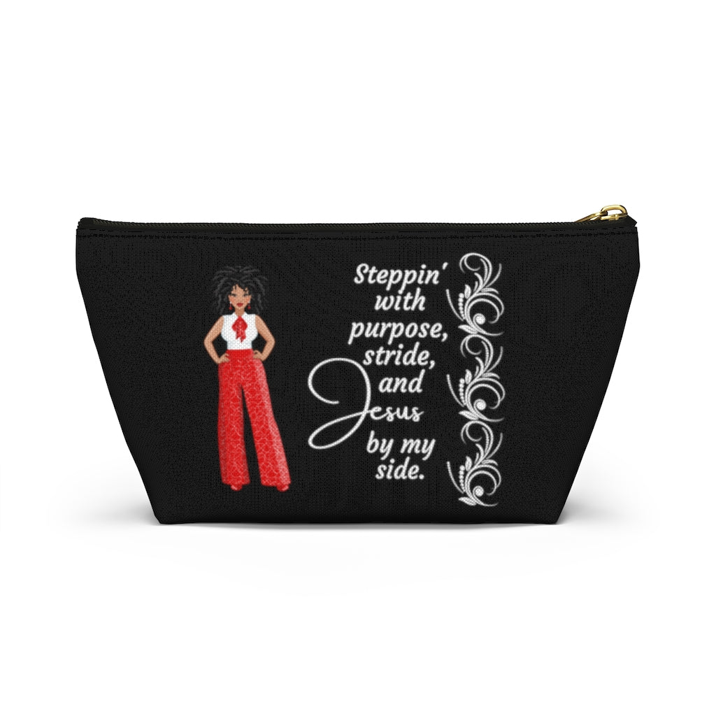 Steppin' With Purpose, Stride And Jesus Accessory Pouch and Cosmetic Bag
