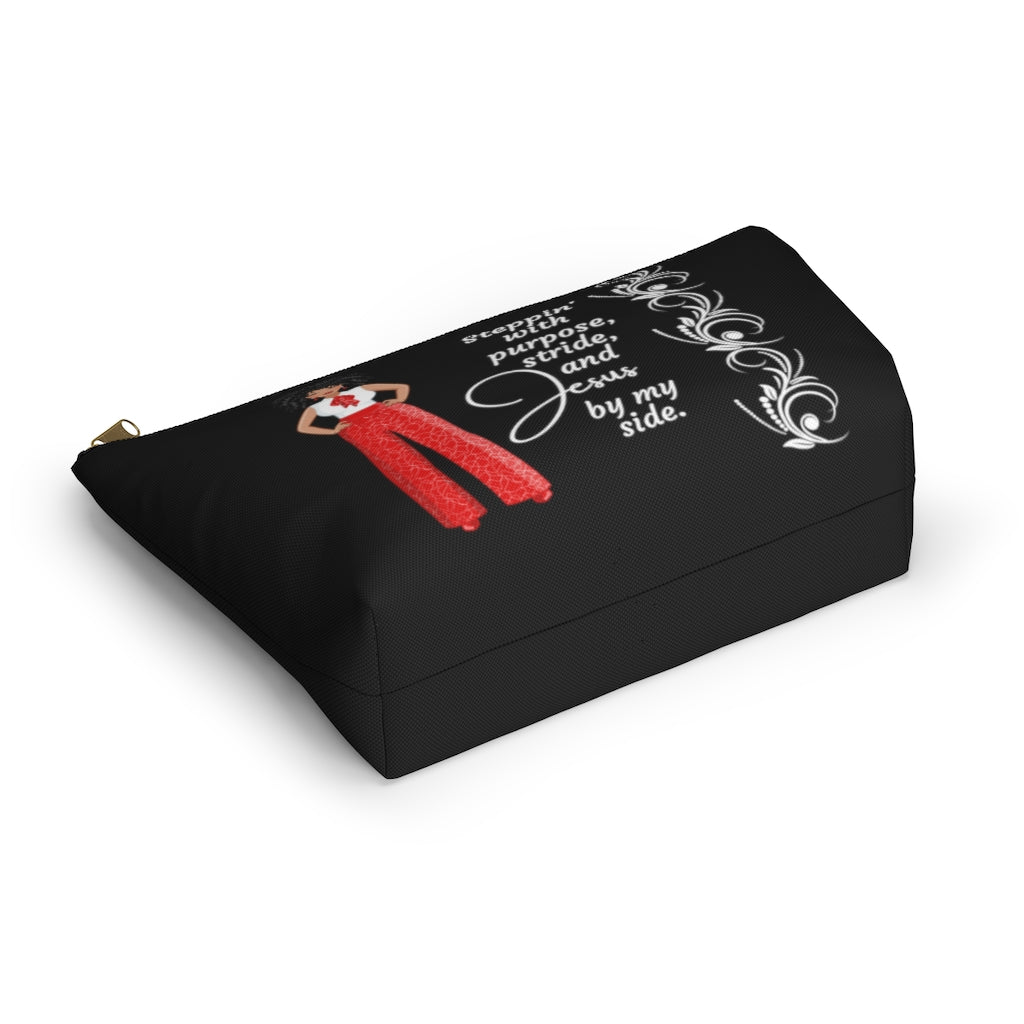 Steppin' With Purpose, Stride And Jesus Accessory Pouch and Cosmetic Bag