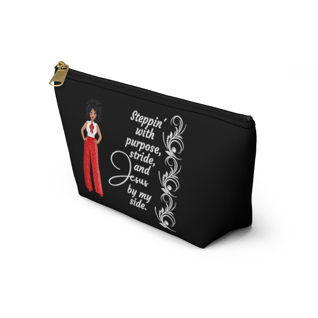Steppin' With Purpose, Stride And Jesus Accessory Pouch and Cosmetic Bag