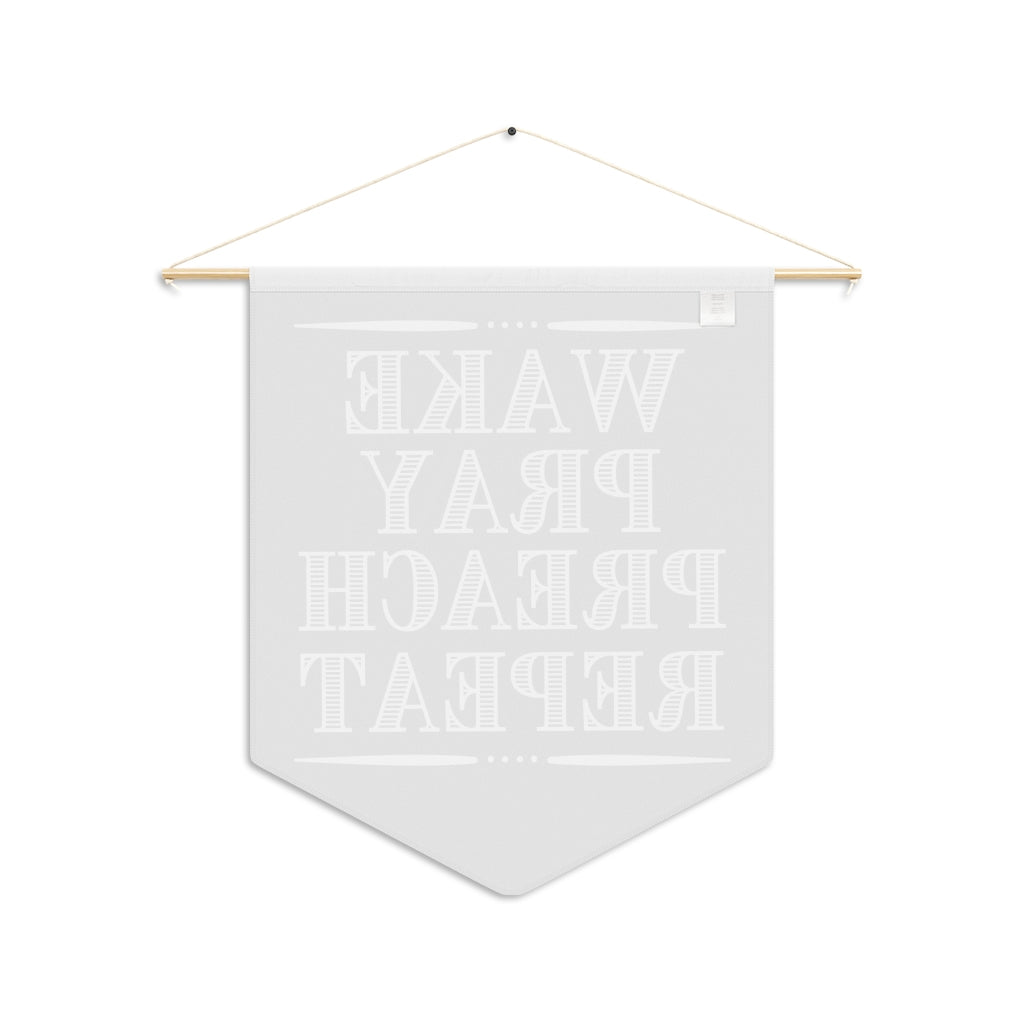 Wake Pray Preach Repeat Christian Inspired Pennant Pastor Wall Decorative