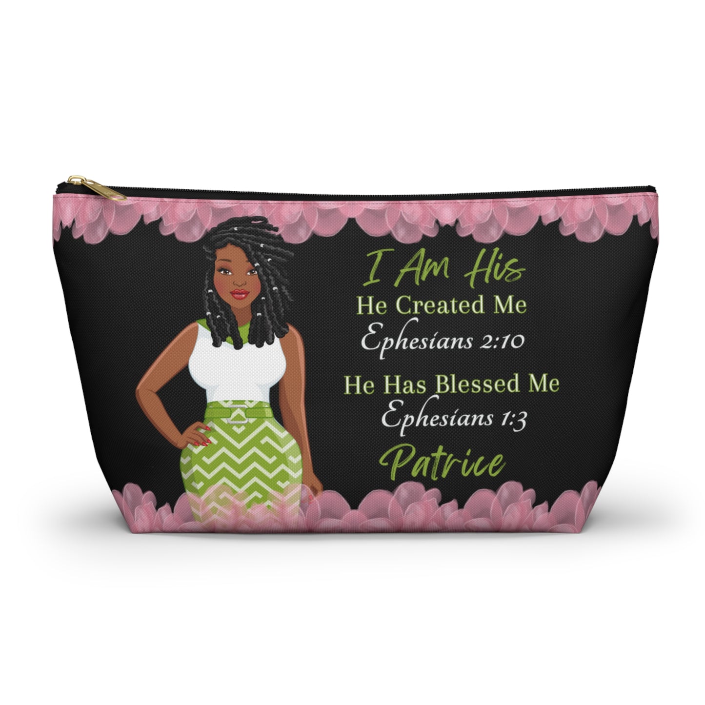 African American Woman Cosmetic Accessory Pouch - Bible Verses