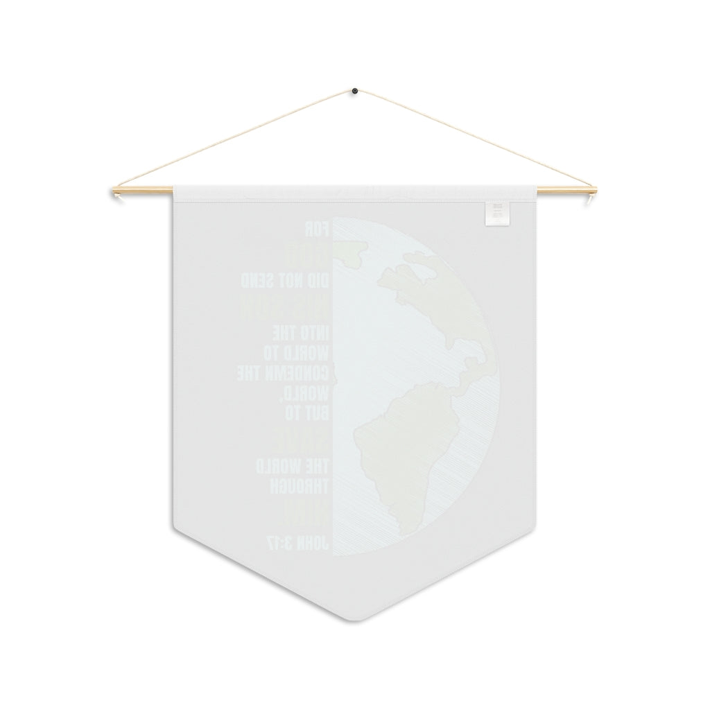 Bible Verse John 3:17 Christian Inspired Pennant Wall Decorative