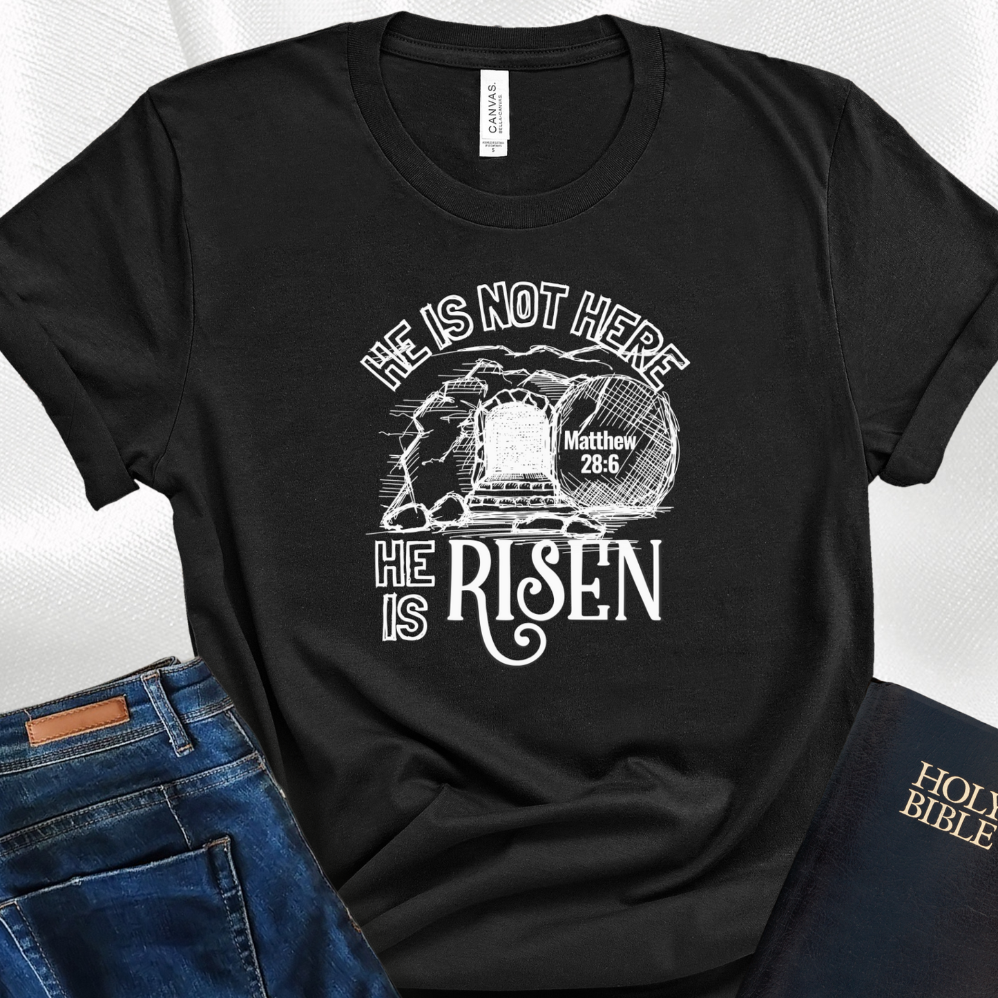 He Is Risen T-Shirt - Resurrection Sunday Bible Verse Tee