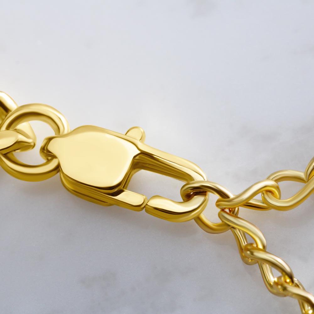 Cuban Link Chain Necklace With Christmas Message Card From Mom