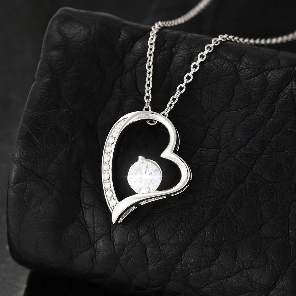 From Mom & Dad To Daughter Heart Necklace With Christmas Message Card