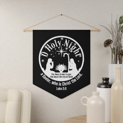 O Holy Night Christian Faith Christmas Decorative Pennant Wall Hanging