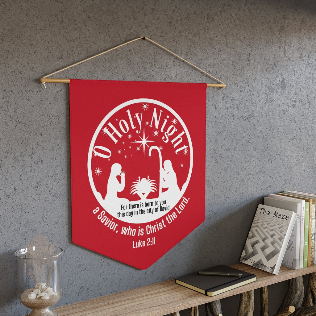 O Holy Night Christian Faith Christmas Decorative Pennant Wall Hanging