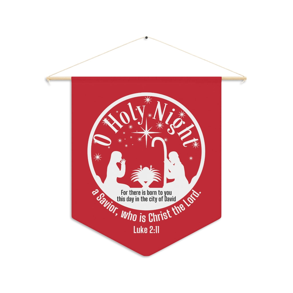 O Holy Night Christian Faith Christmas Decorative Pennant Wall Hanging
