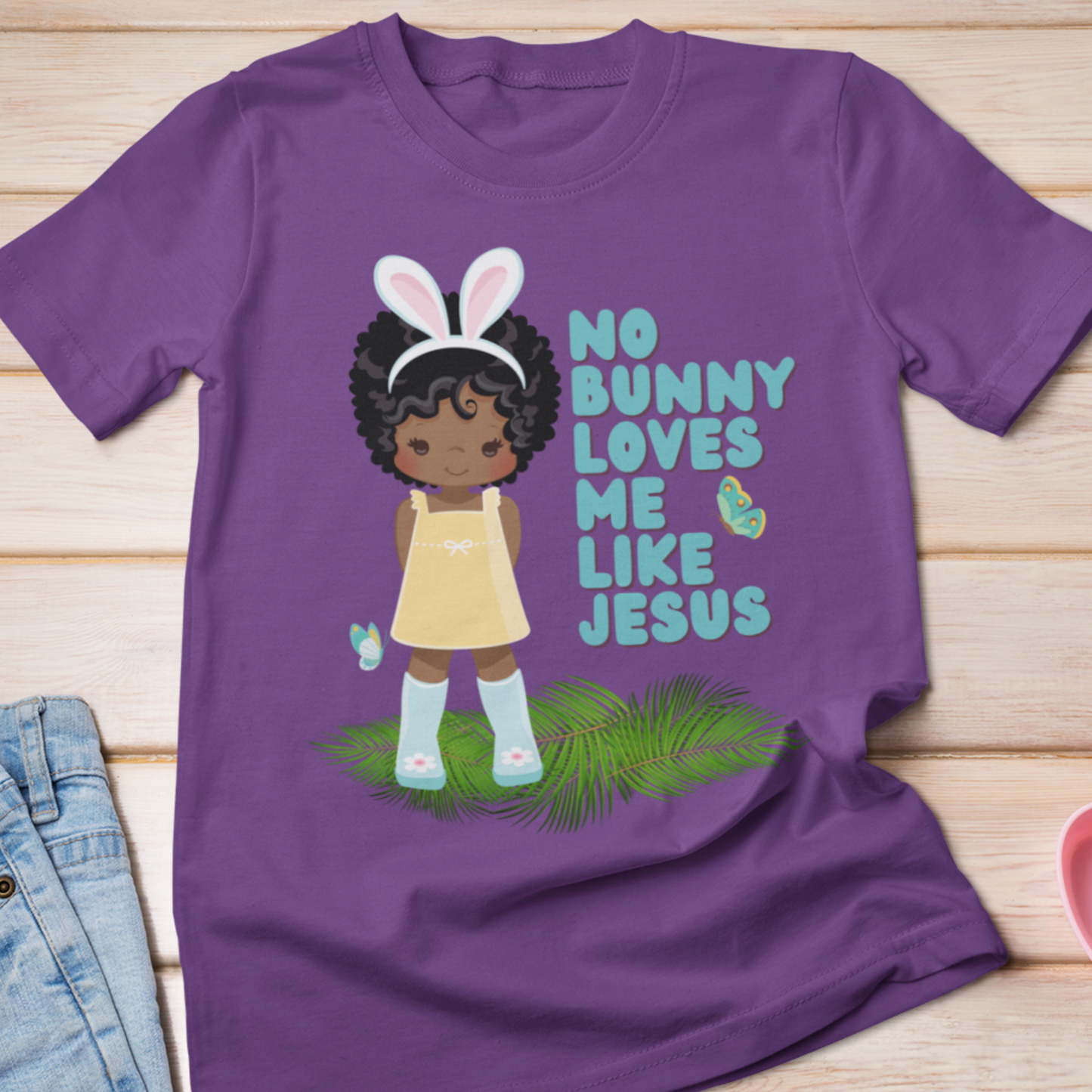 Easter Resurrection Kids T-Shirt - No Bunny Loves Me Like Jesus