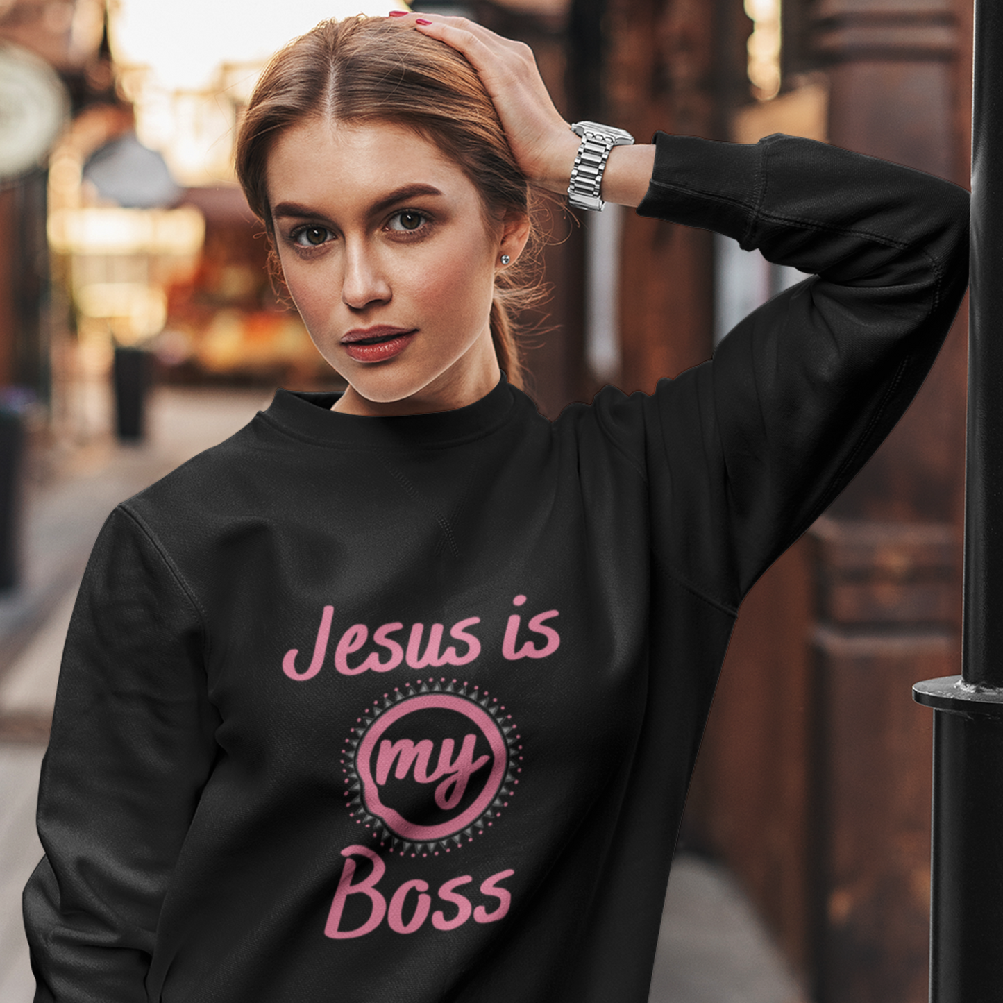 Jesus Is My Boss Women's Sweatshirt | Christian Crewneck Pullover