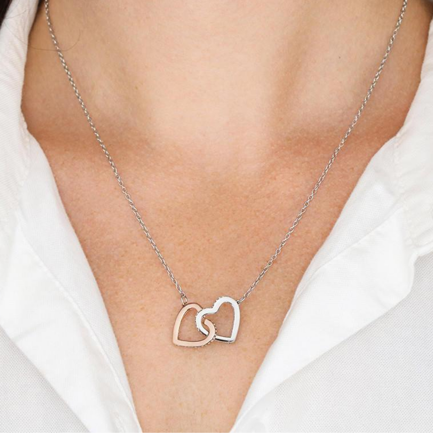 To Daughter From Mom Two Hearts Necklace With Message Card