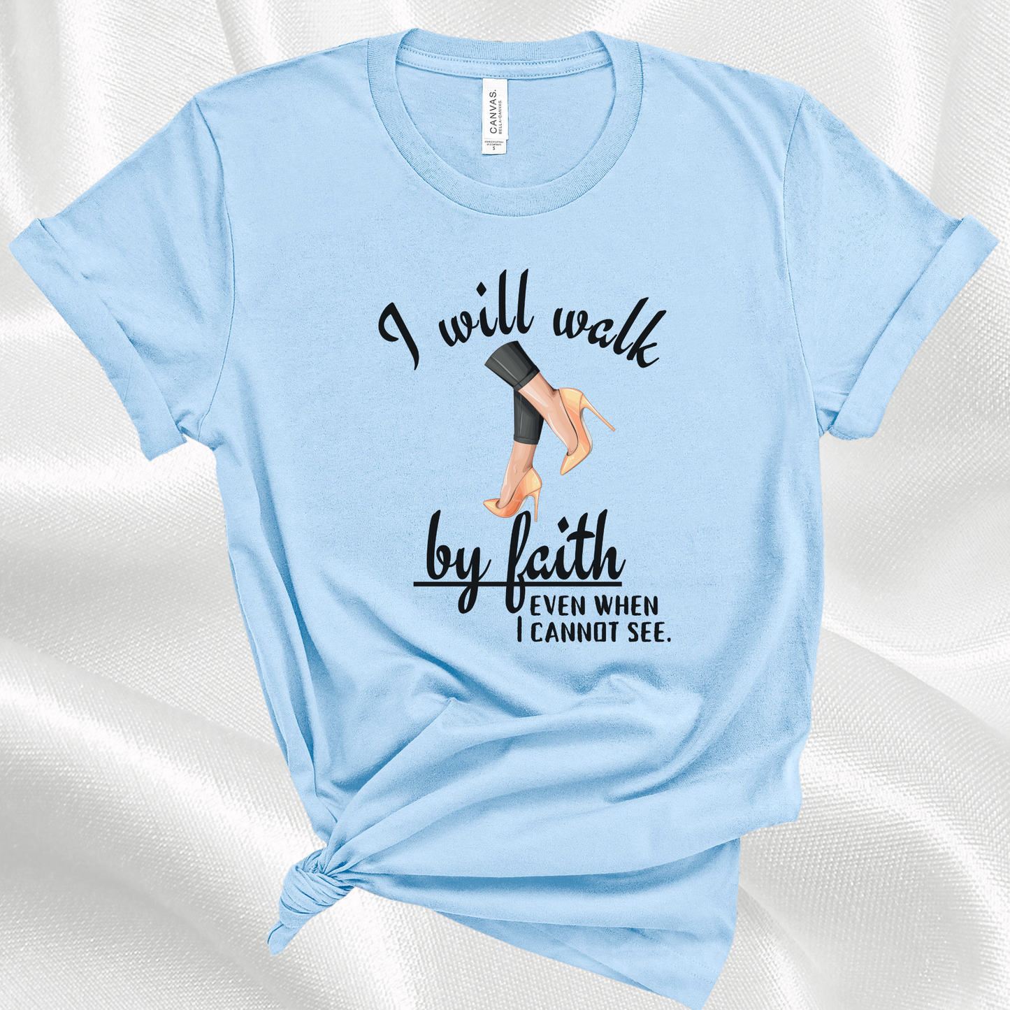 I Will Walk By Faith Bible Verse Christian T-shirt | Scripture Tee For Women