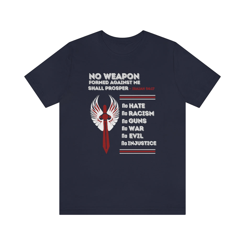 No Weapon Formed Against Me Bible Verse Tee