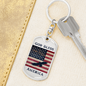 God Bless America Dog Tag Keychain - Flag and Eagle