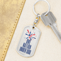 One Nation Under God Dog Tag Keychain - Heart Flag