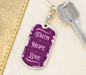 Faith Hope Love Pink Camo Dog Tag Keychain