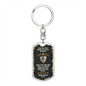 Put On The Whole Armor of God Bible Verse Camo Dog Tag Keychain