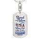 Blessed Is The Nation Dog Tag Keychain