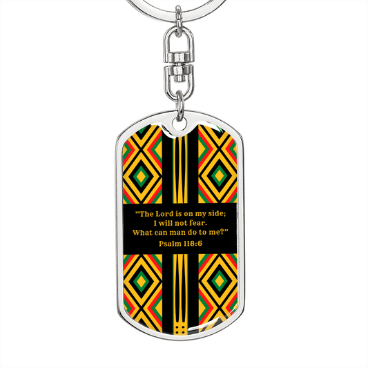 Bible Verse Kente Keychain, The Lord Is On My Side - Psalm 118:6