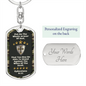 Put On The Whole Armor of God Bible Verse Camo Dog Tag Keychain