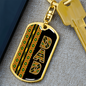 African Kente Style Dad Dogtag Swivel Keychain