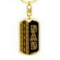 African Kente Style Dad Dogtag Swivel Keychain