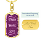 Faith Hope Love Pink Camo Dog Tag Keychain