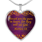 Bible Verse Necklace | Blessed Are The Pure In Heart