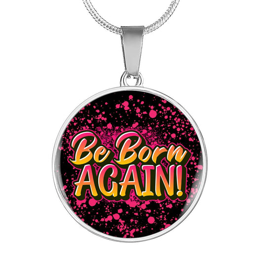 Be Born Again Pink Splatter Necklace