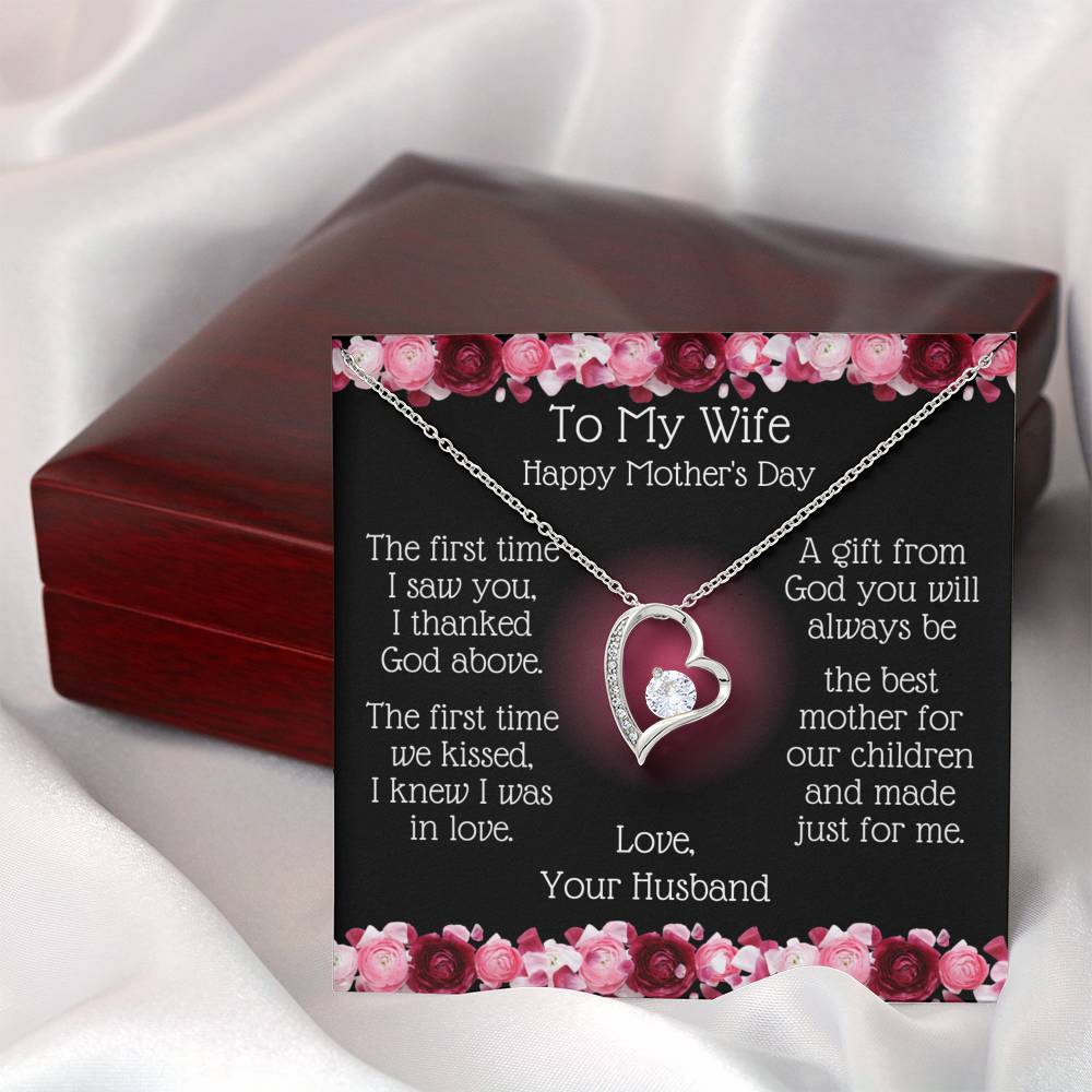 Heart Necklace | To My Wife, Best Mother To Our Children Message Card