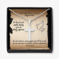 Personalized Cross Necklace and Baptism Message Card With Bible Verse Mark 16:16