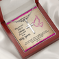 Personalized Cross Necklace and Baptism Message Card With Bible Verse John 3:5