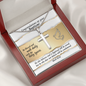 Personalized Cross and Baptism Message Card Mahogany Box open