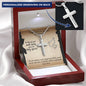 Personalized Cross Necklace and Baptism Message Card With Bible Verse Mark 16:16