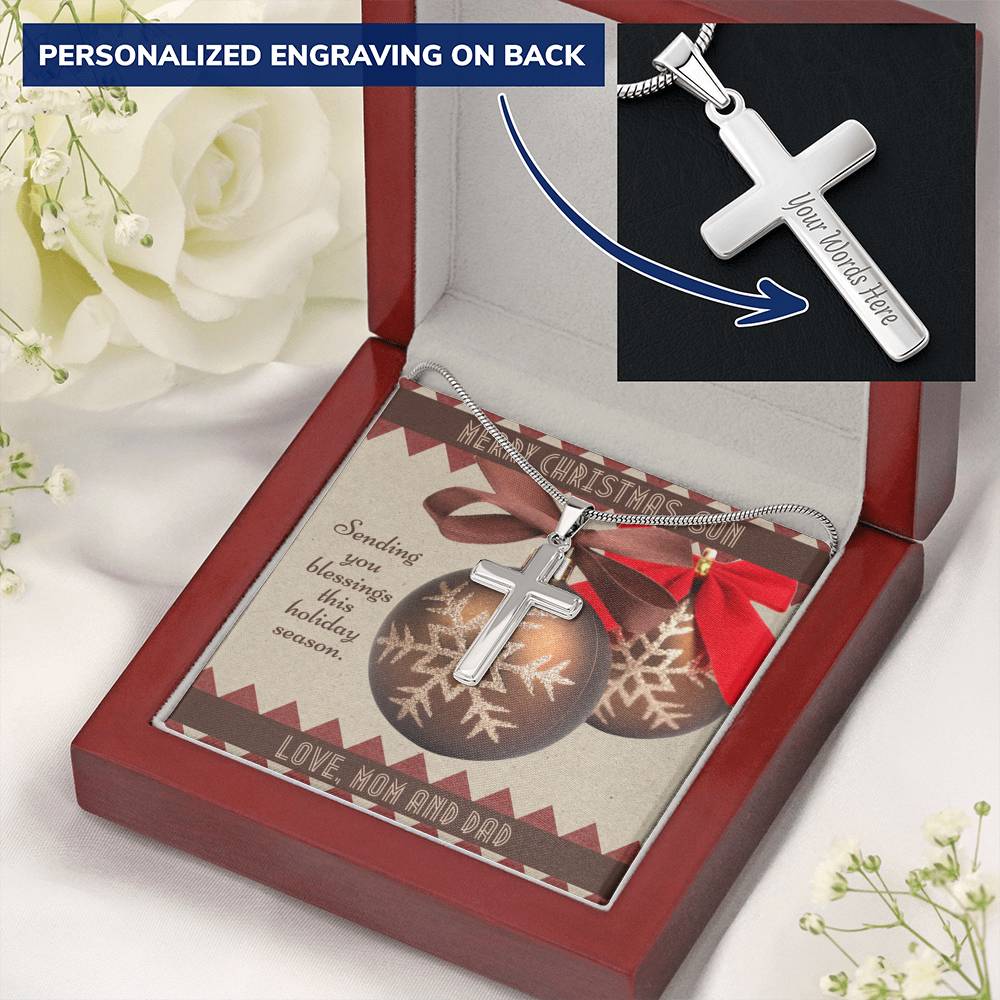 Cross-For-Son-Christmas-Ornament-Card-Engraved